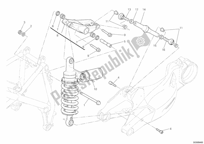 Todas as partes de Amortecedor Traseiro do Ducati Streetfighter S 1100 2012